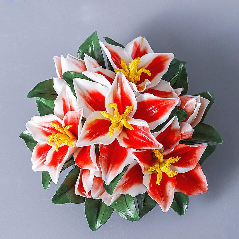 Keramik Handgefertigtes Rosenornament Heimdekoration Handgefertigtes Keramikblumenornament Wohnzimmer Blumenhandwerk Hochzeitsdekoration