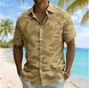 Men's Color Block Irregular Geometric Print Short Sleeve Shirt, Summer Casual Vacation Turn-Down Collar Blouse, Loose Fit Top