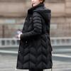 Elegantní zimní kabáty pro ženy středního věku s kapucí, slim, ležérní, silné, teplé, dlouhé parky, dámské bundy
