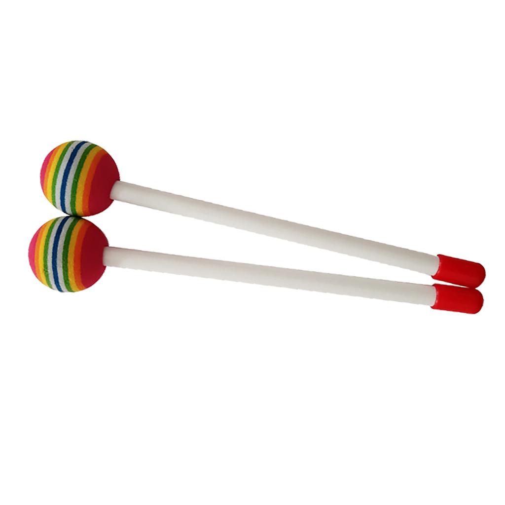 2 Pcs Kids Drumsticks Bright Color Pleasant Sound Plastic Hand Percussion Drum Stick for Music Education Entertainment