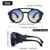 Unisex Okulary Przeciwsłoneczne Vintage Steampunk Męskie Projektanckie Projektanckie Retro Okrągłe Skórzane Okulary Przeciwsłoneczne Steam Punk Gogle Outdoorowe Uv400