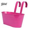 Metal Flower Pots with Hooks Hanging Planter Pot Drainage Holes Detachable Hooks Balcony Railing Planter Boxes Plant for Garden Fence Indoor