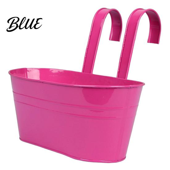 Metal Flower Pots with Hooks Hanging Planter Pot Drainage Holes Detachable Hooks Balcony Railing Planter Boxes Plant for Garden Fence Indoor