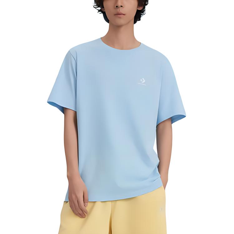 Converse T Shirts Unisex Blue Crew Neck Moderate 10023876-A36