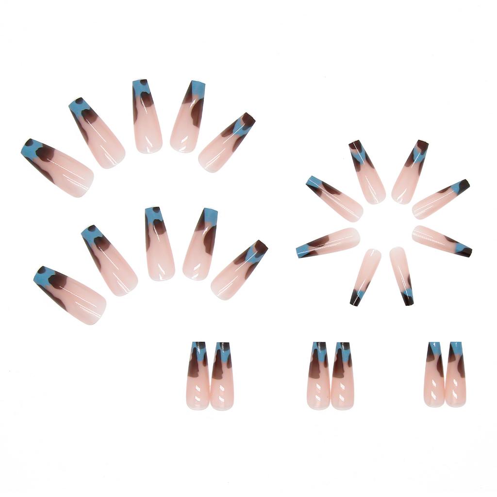 Artificial Nails Wearable Ballet Nails Long Nails French Leopard Print Removable Nail Art Stickers