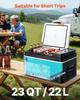 Frigorifero per Auto, Compressore Elettrico Raffreddatore DC 12/24V AC100-240V, da -20°C a 20°C Frigorifero per Auto con Controllo APP, Congelatore per Auto da 22L per Camper, Campeggi,