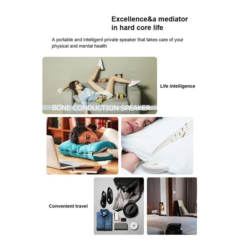 Bone Conduction Sound Box Wireless bluetooth-compatible Portable Speaker Stereo Bass Under Pillow Improve Sleep Travel Use