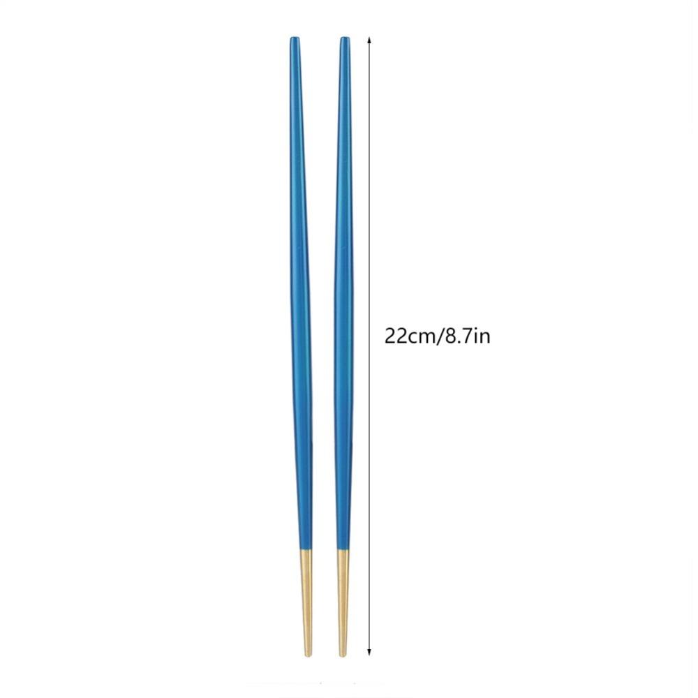 Smooth Metal Chopsticks Rustless Steel Dining Chopsticks Convenient Storage Chopsticks Restaurant синий