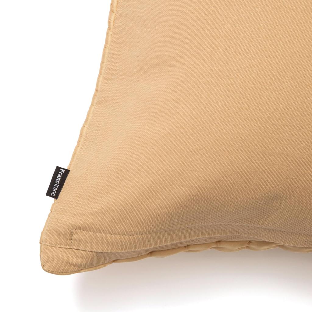 Francfranc Solid Gathered Cushion Cover, 45cm X 45cm, Yellow (B095) - Perfect for Interior Decoration, Housewarmings, or As a Gift.