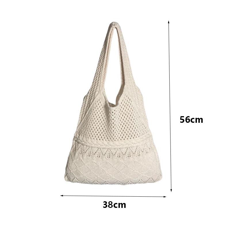 Yogodlns Designer Knitted Handbags Female Large Capacity Totes Women's Pack Summer Beach Bag Big Purses Casual Hollow Woven Shoulder Bags