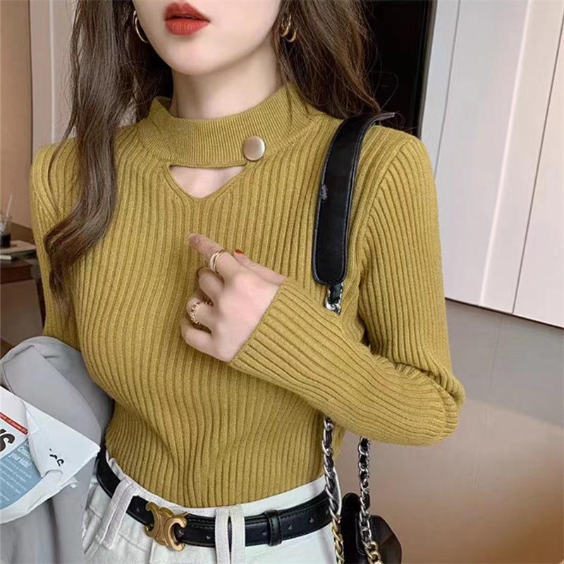 

DAFIFY Женская мода повседневная осень-зима однотонный принт длинный рукав полуводолазка свитера One size