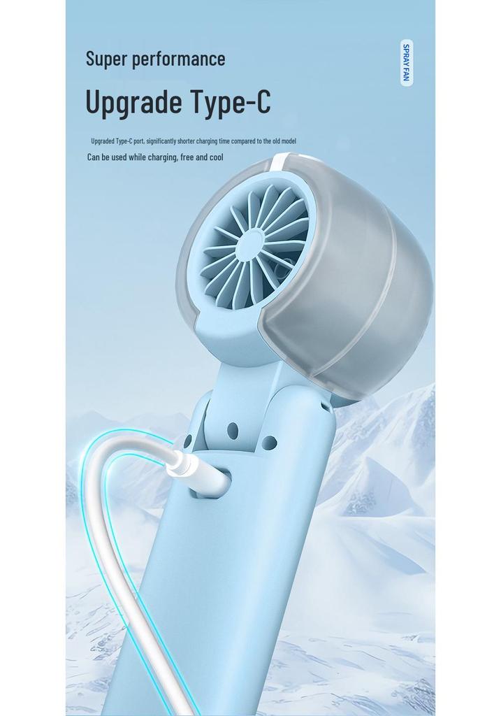 Portable Folding Turbo Fan with High-Speed Cooling & Neck Strap