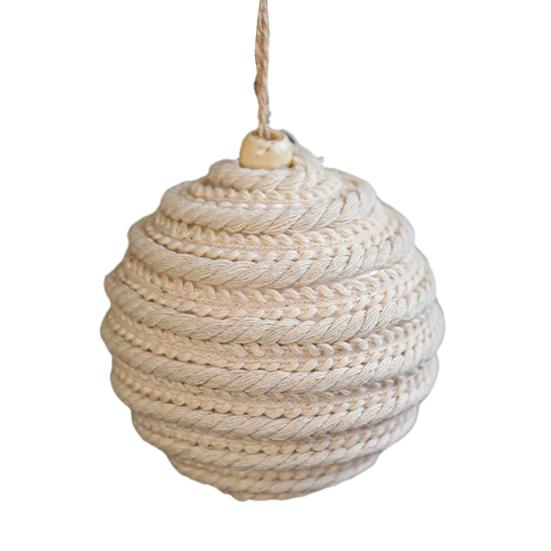 Christmas Ball Ornament Linen Design Rustic Distressed Hanging Ball Xmas Tree Decor Farmhouse Ornament
