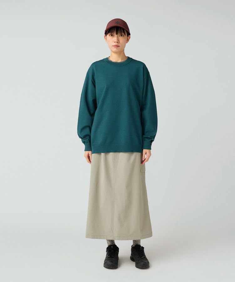 Snow Peak Washable Wool Crewneck Knit Knit and Sew Long Sleeve for Men and Size XL KN-25AU001 Sweater/Cut T-Shirt Women, Green,