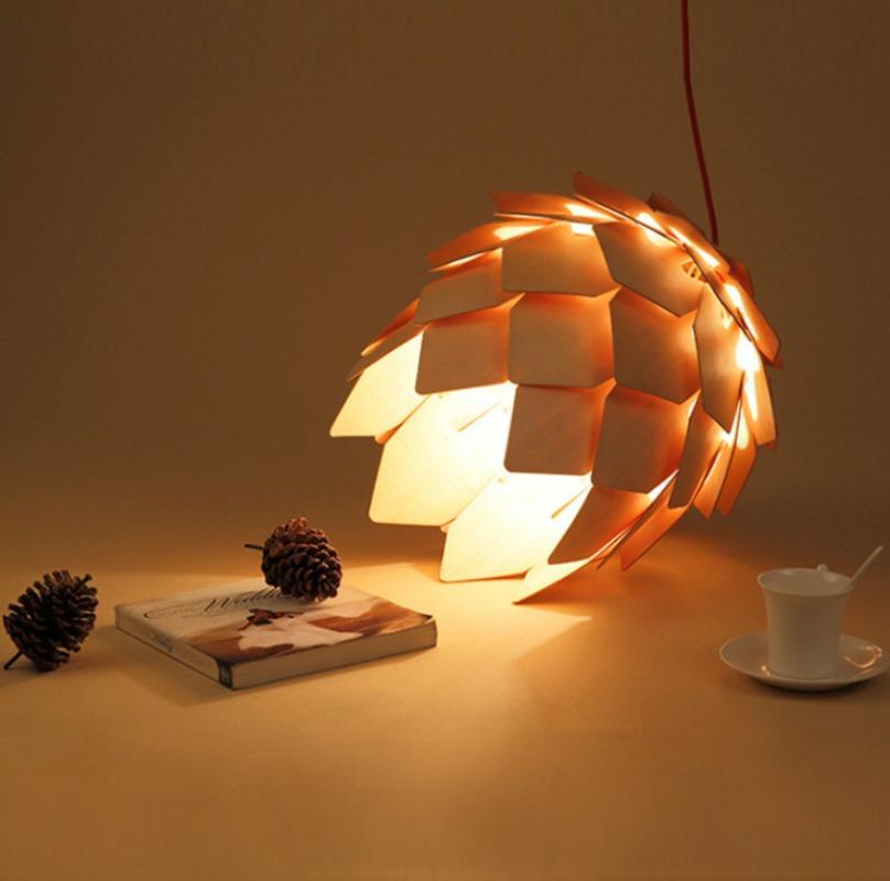 Kreativní borová umělecká lampa Ložnice Studovna Jídelna Hotelový dřevěný lustr Ambiance
