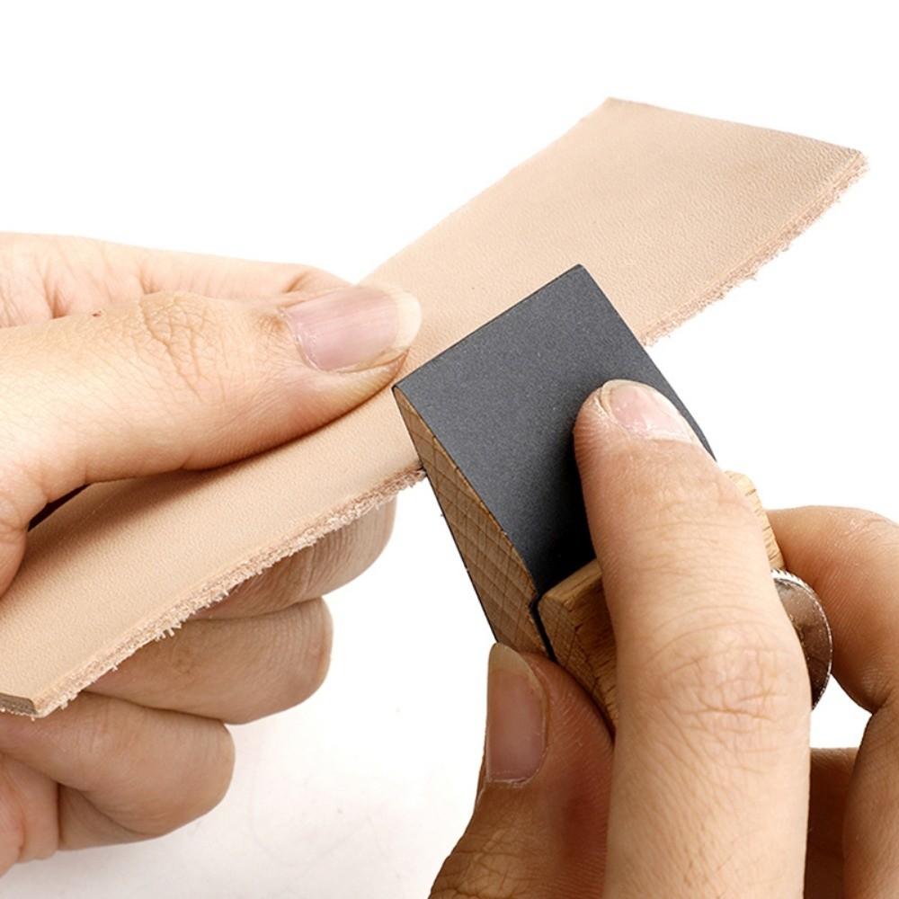 Beech Block Sandpaper Grinding Block Sanding Edge Polishing Tool New Leather Craft Tool Gadget