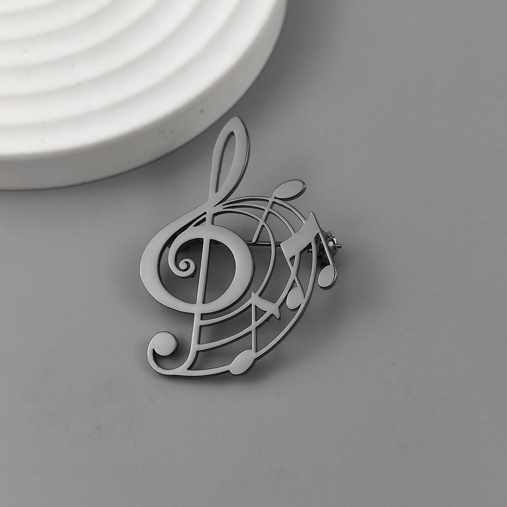 Musical Symbol Hollow Gold-plated Badge, Women’s Anti-exposure Buttons, Suit Lapel Pin, Men’s Collar Brooch, Couple Accessories