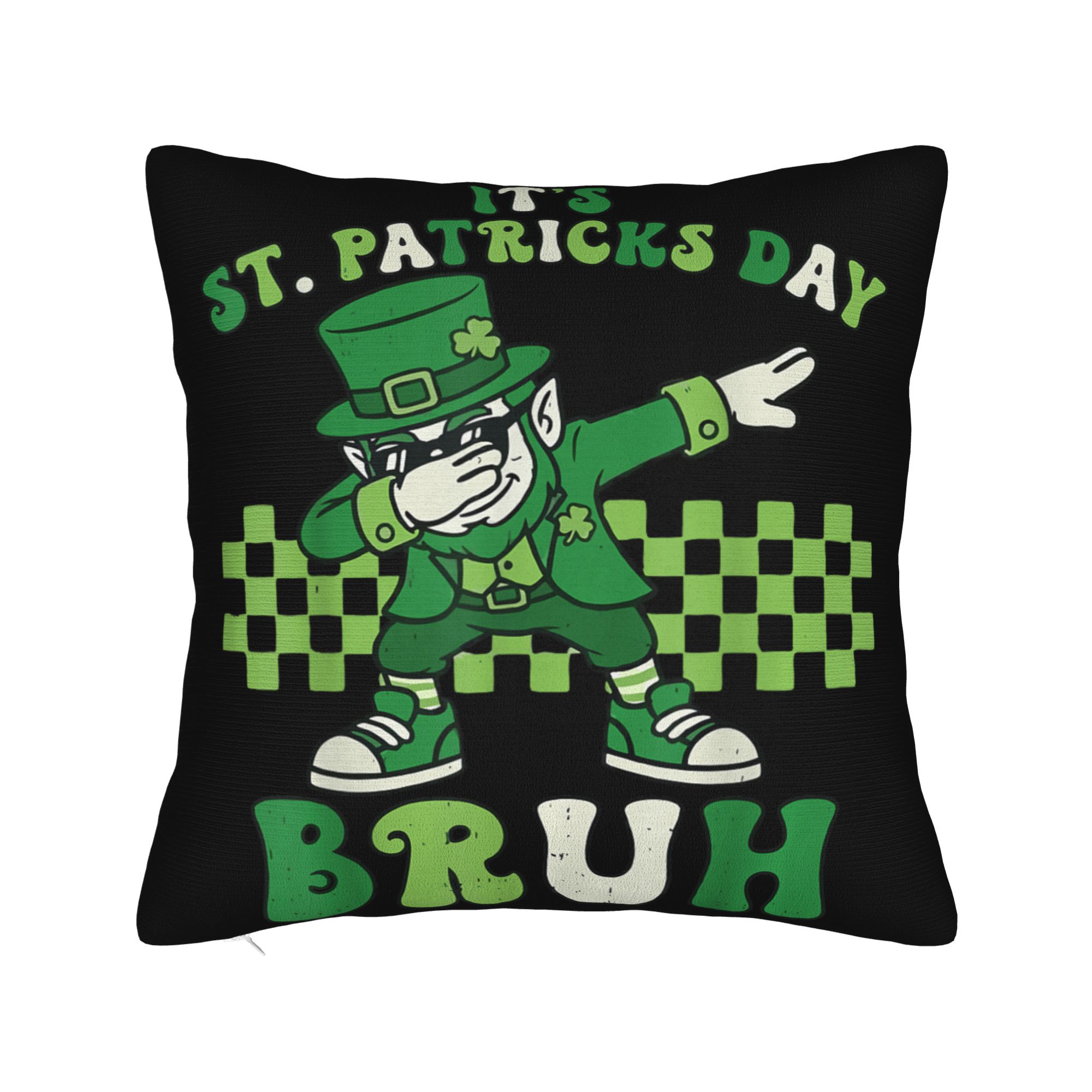 Pillow Cover Raccoon St Patty S Shamrock Beer Funny St Patrick S Day Fashion Pillow Case For Sofa Home Decor Pillowcases Peach skin 18*18(CM)-1Pcs