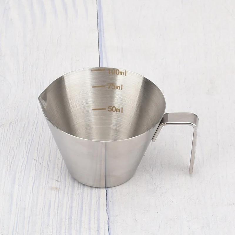 Coffee Extraction Cup Stainless Steel Measuring Cup with Scale Thickened Milk Jug with Handle Home Measurement Cafe Accessories