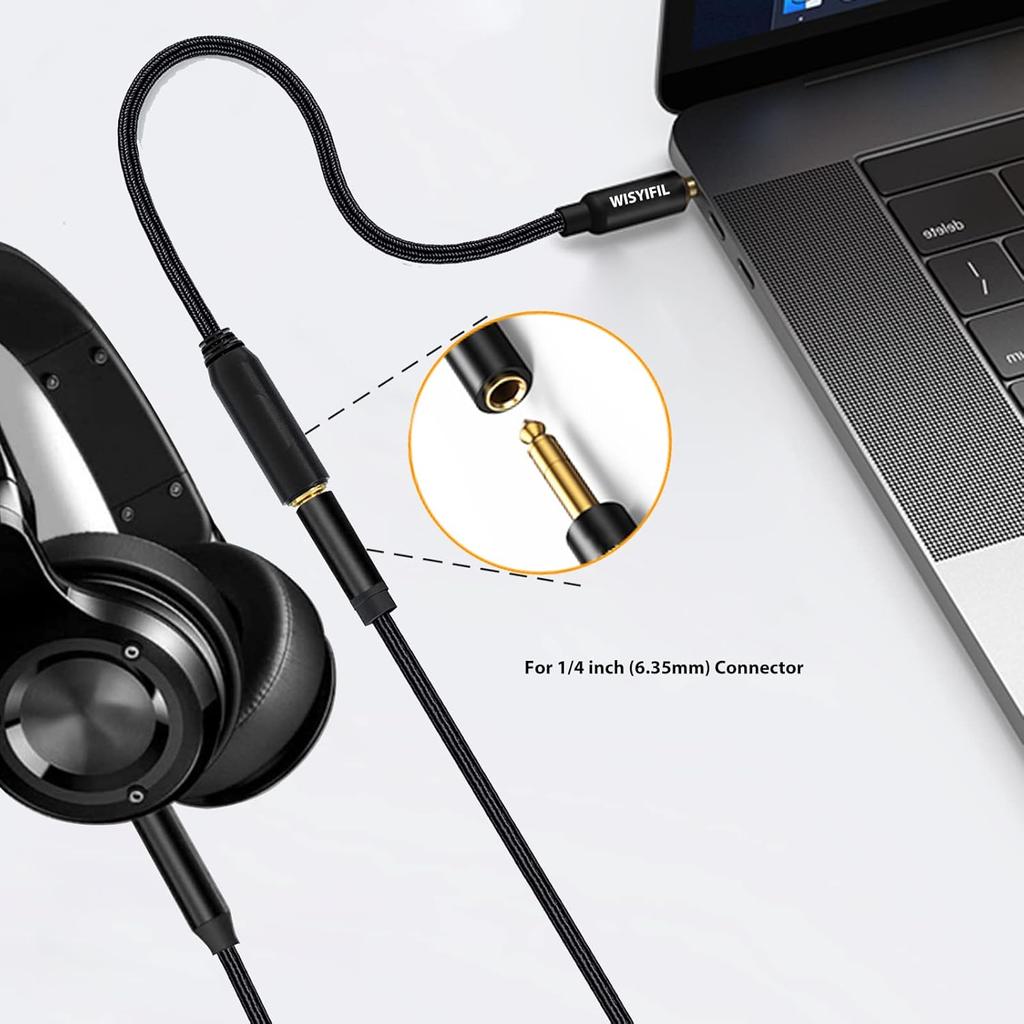 1/4 to 3.5mm Headphone Cable Adapter,TRS 6.35mm Female to 3.5mm Male 1/8 to 1/4 Stereo Audio Adapter,for Headphone, Amplifiers, Guitar, Amp etc.