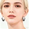Black Awn Black Stone Jewelry Hoop Earrings For Women