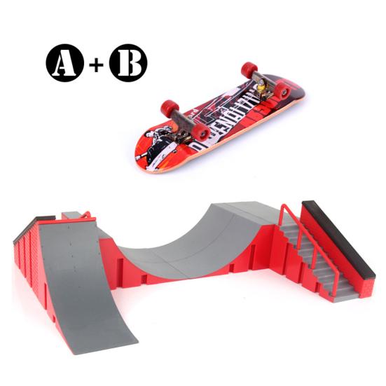 Kids Professional Mini Finger Board Skateboard Skate Park Training Prop Toys Set