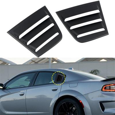 Glanzend Zwarte Zijruit Jaloezieën Kwart Louver Afdekking Voor Dodge Charger 2011-2021