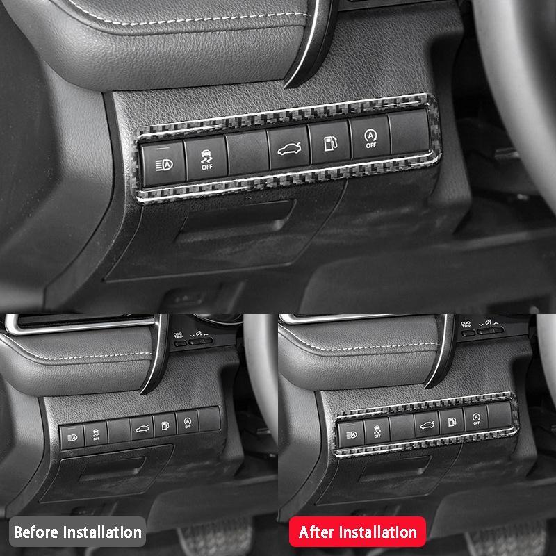 Carbon Fiber Interior Sticker Center Console Steering Wheel Inner Door Handle Car Accessories For Toyota 8th Generation