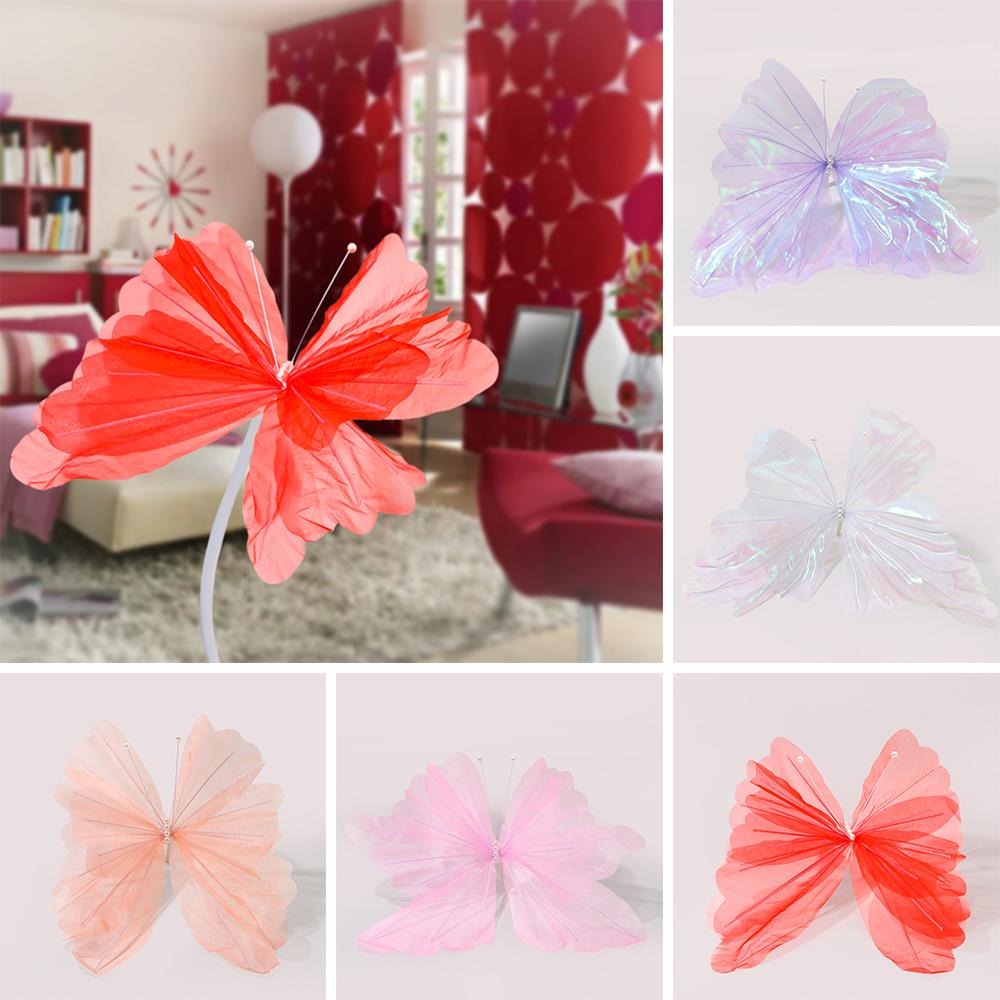 

Colorful Large Butterfly Silk Flower Head NEW Artificial Butterfly Flowers Garden білий