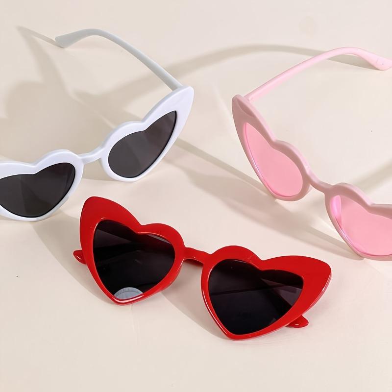 

3/6pcs heart-shaped fashion sunglasses Ideal for parties, weddings, festivals Great as party & bridal gifts
