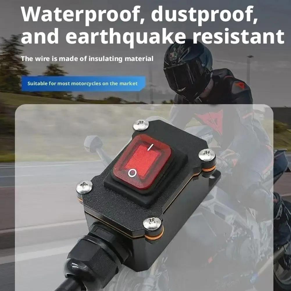 12V Vypínač odpojení baterie motocyklu Vysokovýkonný Vodotěsný ABS spínač 30cm/50cm Měděný kabel Odpojovací kabel baterie pro těžké podmínky