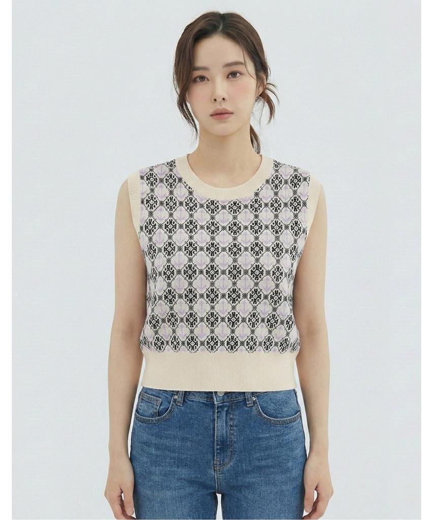 Vanake Pattern Design Knit Vest_Vb34Kvm301Z