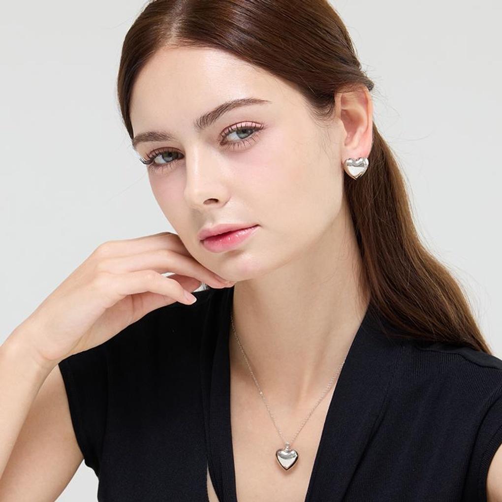 [LeShop] 14K Balloon Heart Necklace (Gold Plated)_LJ4095BRN