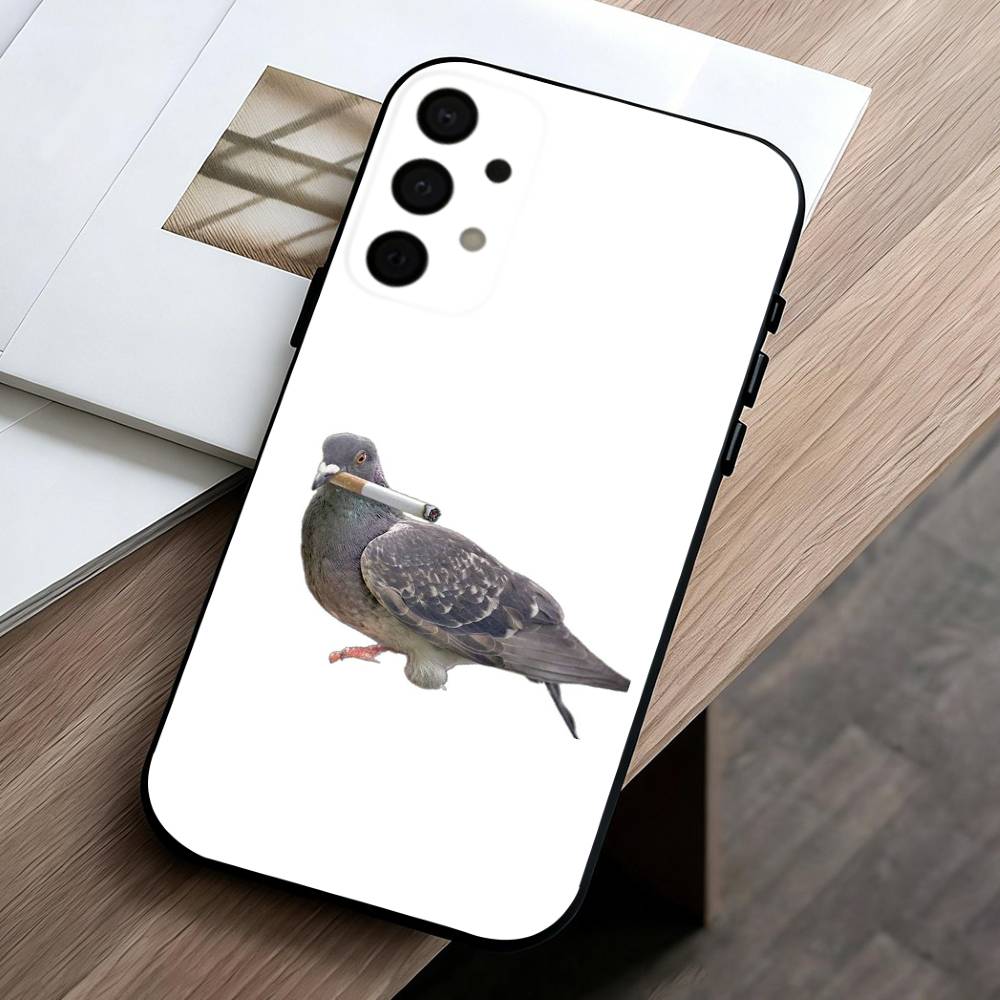 Funny P-Pigeon Mischief   Phone Case For Samsung Galaxy A73,A72,A71,A70,A53,A52,A51,Others Soft Black Cover