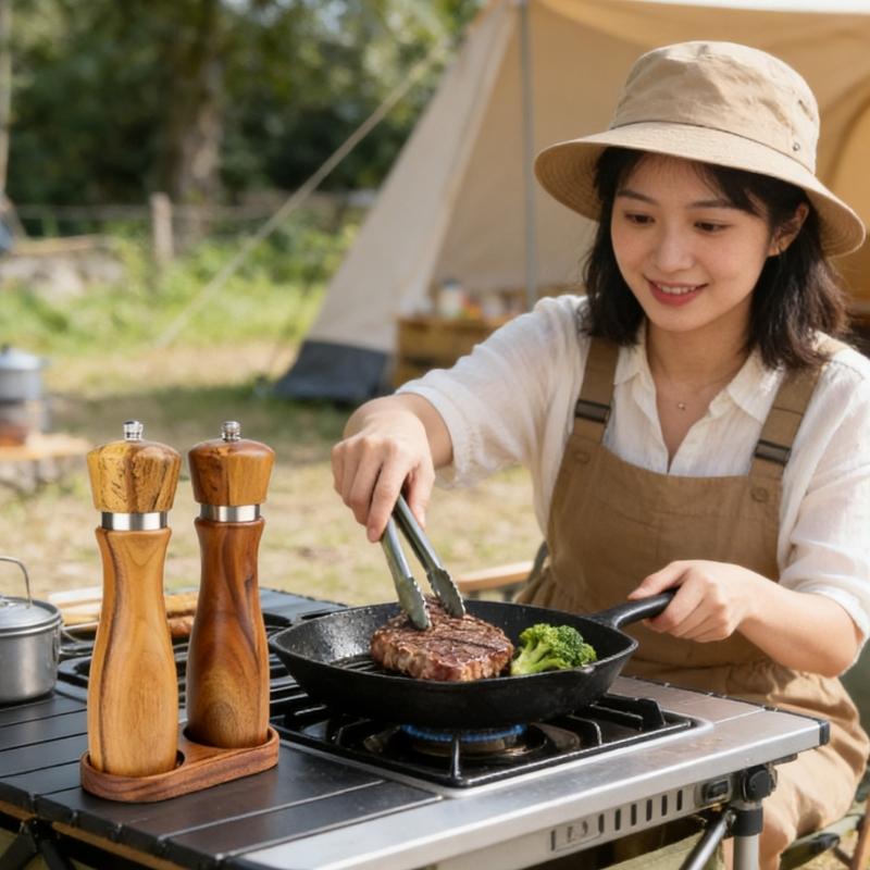 Salt and Pepper Grinders Wood Tray Pepper Mill Holder and Tray for Mill and Shakers, Home Decoration, Crafts