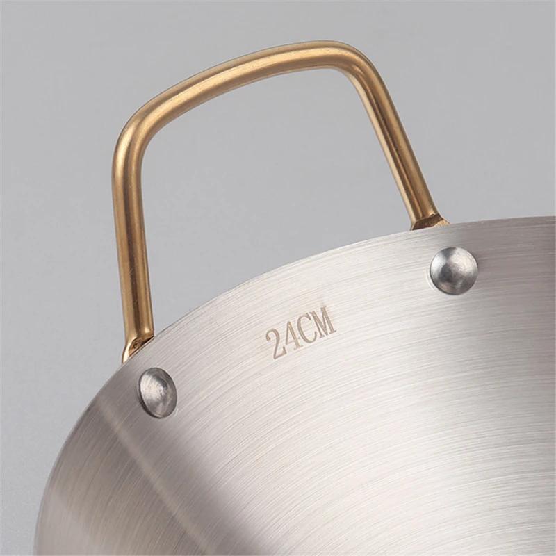 Stainless Steel Dry Pot Thickened Golden Ear Alcohol Furnace Household Non Stick Pan Small Hotpot Golden Dry Pot Pots and Pans