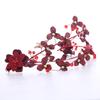 Red Color Crystal Flower Headband Hairband Tiara For Women Bride Rhinestone Bridal Wedding Hair Accessories Jewelry Headband