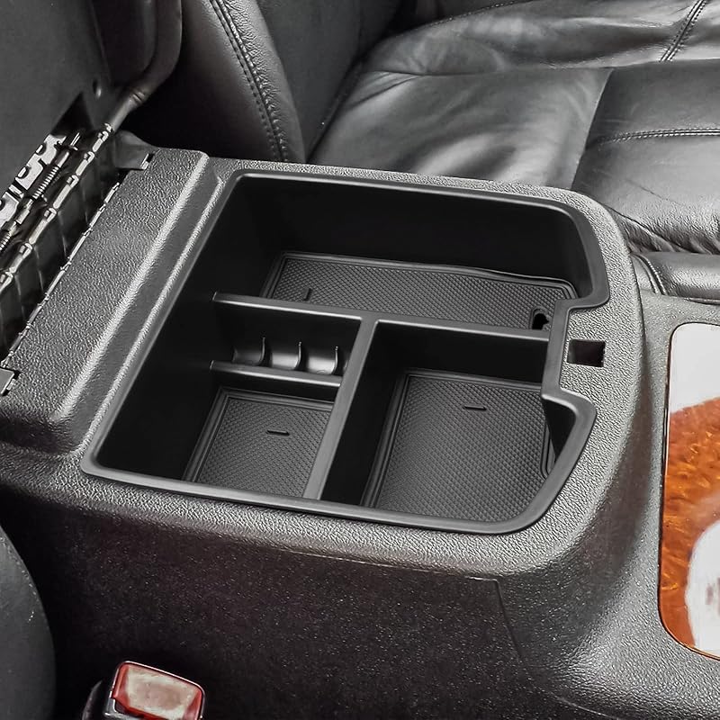 Center Console Organizer Compatible With 2007-2014 Chevy Silverado GMC Sierra Avalanche Tahoe Suburban Yukon Yukon XL Accessories, Floor Mounted