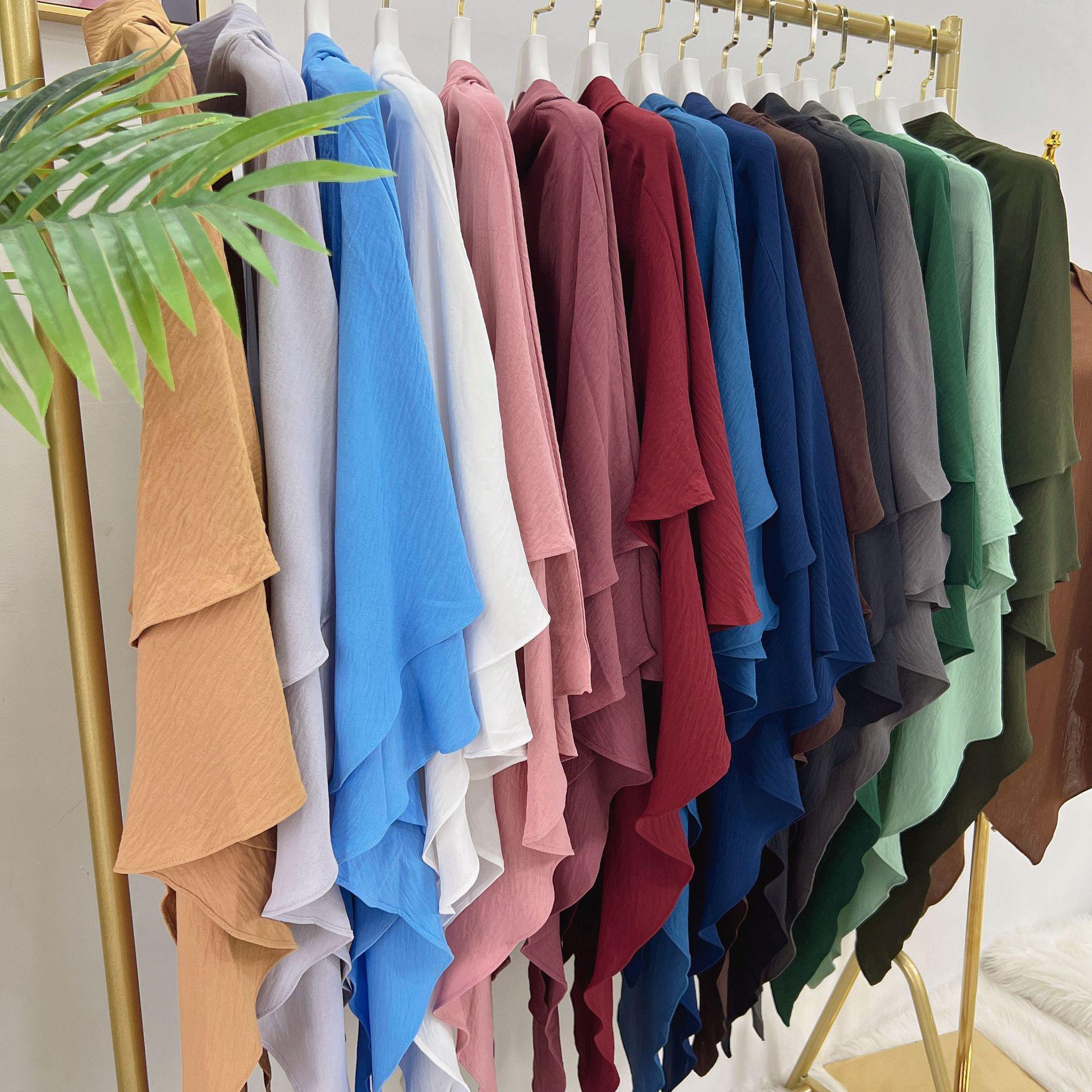 

Однотонный мусульманский женский комплект платья-абайи Large