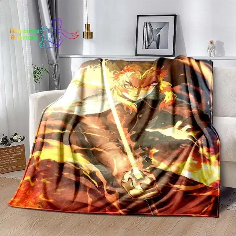 Rengoku Kyoujurou Demon Slayer Character Anime Blanket Lightweight Comfortable Soft Breathable Ultra Warm Blanket Bedding Travel
