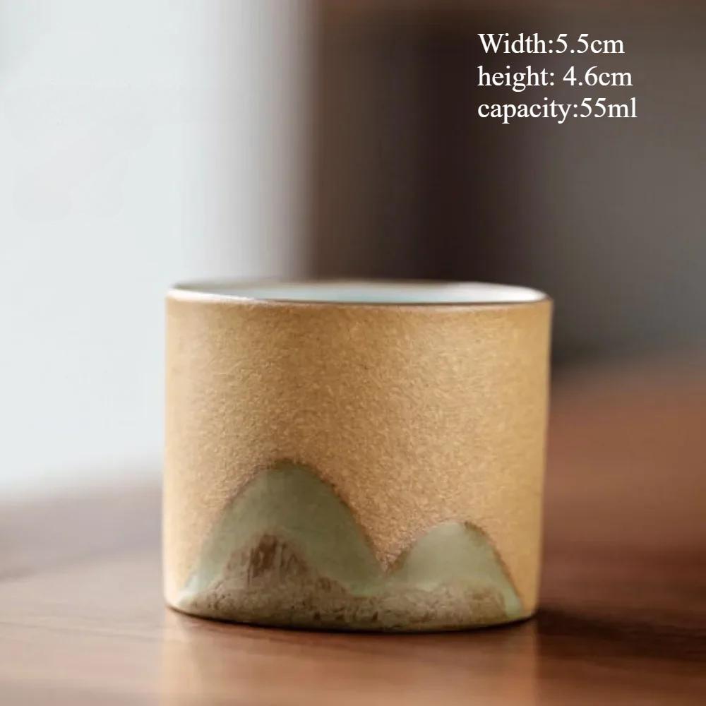 Handmade Ceramic Coffee Mug with Wooden Handle - Retro Tea Cup, Office Water Cup Filter Design, Unique Birthday Gift