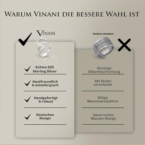 Vinani Women's Design Ring 925 Sterling Silver Curved Open Loop Ring Brushed Polished Finish Modern Elegant Handmade Jewelry