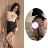 2Pcs/Set Women Nightdress with Pantyhose Hollow Chest Sleeveless Skinny Sheath Secretary Cosplay Uniform Club Dancing Mini