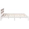 White Bed Frame with Headboard 180 x 200 cm Solid Pine Wood