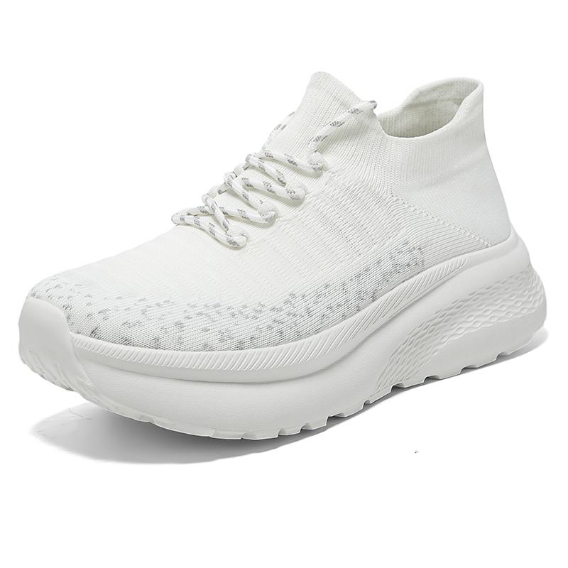 Women Men Wide Toe Flyknit Casual Sports Shoes Large Size Breathable Walking Sneakers 36-46 36