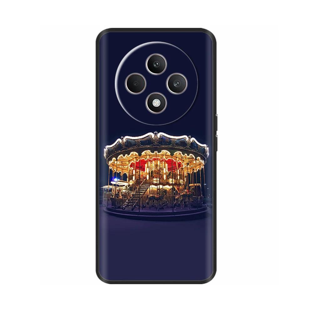 Für Oppo Reno12 F Hülle CPH2687 Cover Niedliches Liebesherz Weiche Schwarze Silikon Schutzhüllen für Reno 12F Reno12F 5G 2024 Fundas