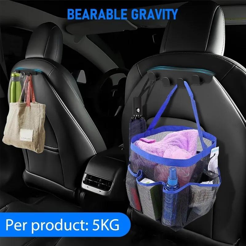 Space Saving Tesla Hooks Model 3/Y 2017-2025 Headrest Purse Organizer Quick Release Clip 5kg Capacity Car Accessory