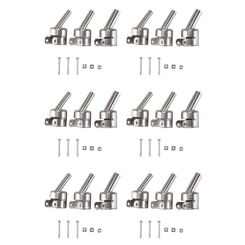 ABBY-18Pcs 45 Degree Hot Air Nozzles 7/8/10Mm Curved Nozzles Replaceable For 850 Hot Air Soldering Station