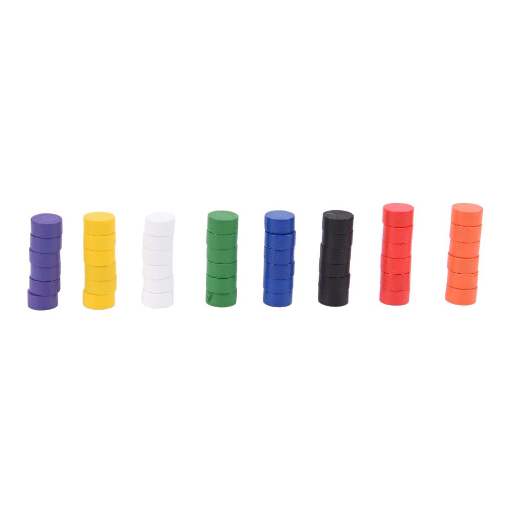 100Pcs Game Token 10*5Mm Disc Wooden Game Pieces Pawnchess Boardgameeducational Games Accessories 8 Colors