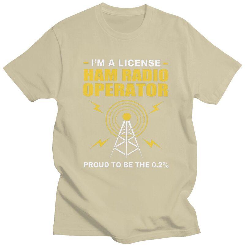 Custom Mens Licensed Ham Retro Radio Operator T Shirt Short Sleeves Cotton Tshirts Streetwear Tshirt Leisure Tee Clothes